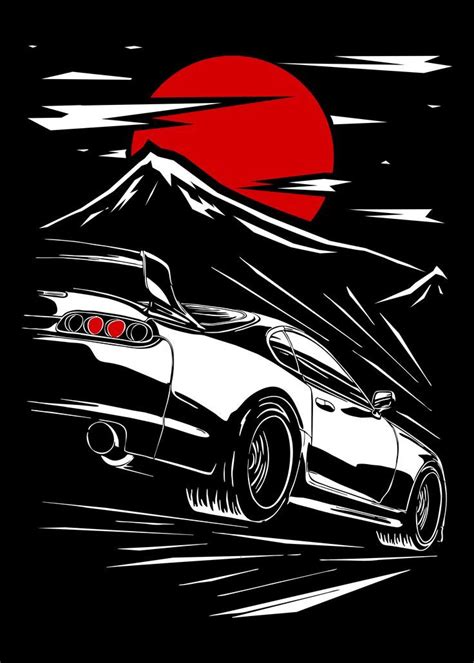 Toyota Supra Mk4 Poster By Faissal Thomas Displate In 2022 Anime