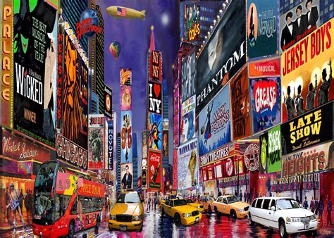 New York City Paintings Times Square New York City Art Print Poster