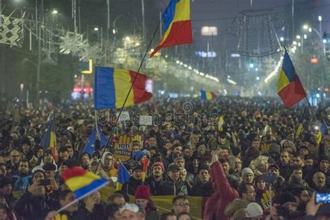 Romanians Protest Against Government Editorial Stock Image Image Of