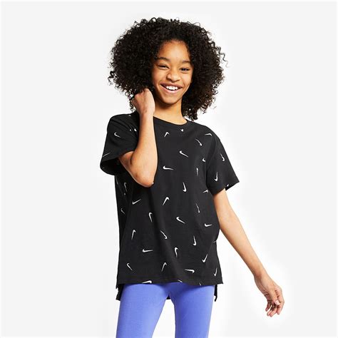 Nike Girls Swooshfetti T Shirt Black Girls Clothing