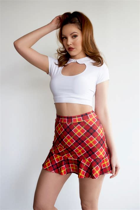 Sugarpuss Red Plaid Skirt High Waist Mini Skirt With Ruffle Etsy