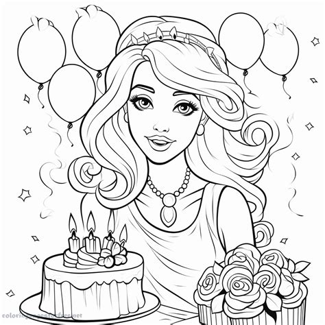 Barbie Celebrates Her Birthday Coloring Page To Download Color Me