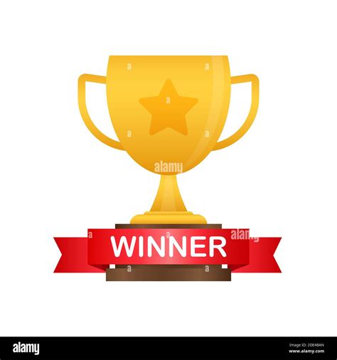 Winner Cup Banner Congratulations Triumph Prize Victory Icon Vector