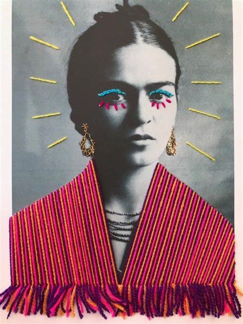colorfully embroidered vintage photos of artists and cultural icons by victoria villasana artofit