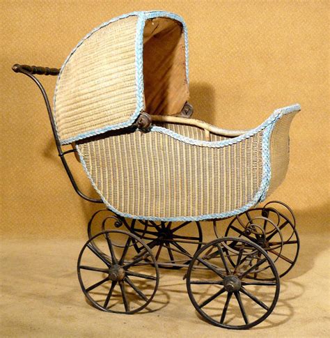 Antique Wicker And Iron Baby Carriage