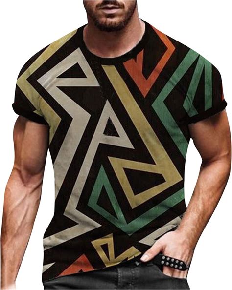 men s graphic tees crewneck t shirts for guys unisex colorful vintage printed design short