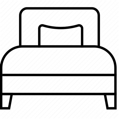 Bed Single Bedroom Furniture Hotel Sleep Interior Icon Download