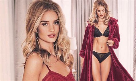 rosie huntington whiteley shows off stunning figure in christmas lingerie campaign daily mail