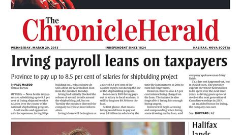 Halifax Chronicle-Herald to cease publication of Sunday edition - The ...