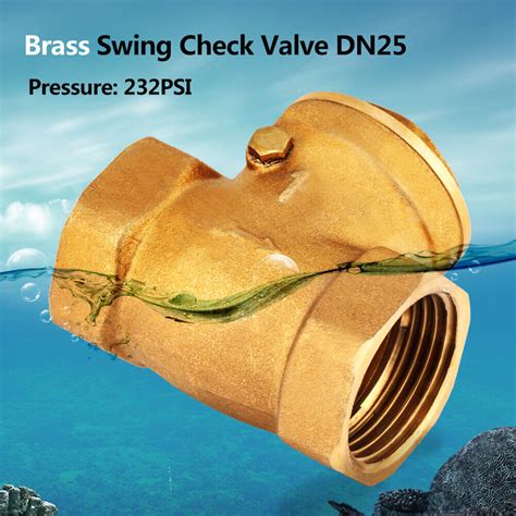 1pc Dn25 Female Thread Brass Normal Temperature Non Return Swing Check