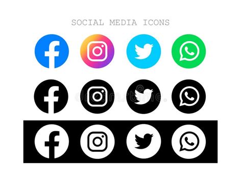 Logotipos De Twitter E Instagram Del Whatsapp De Facebook Foto De