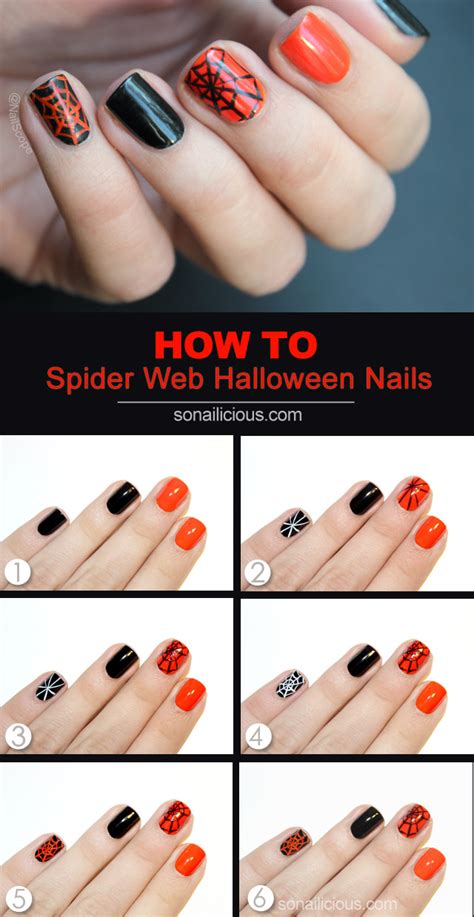 Spider Web Halloween Nail Art How To 1 Sonailicious