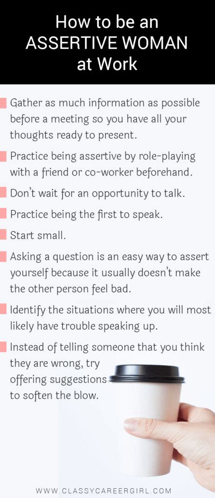 How To Be An Assertive Woman At Work Assertiveness Career Advice Career