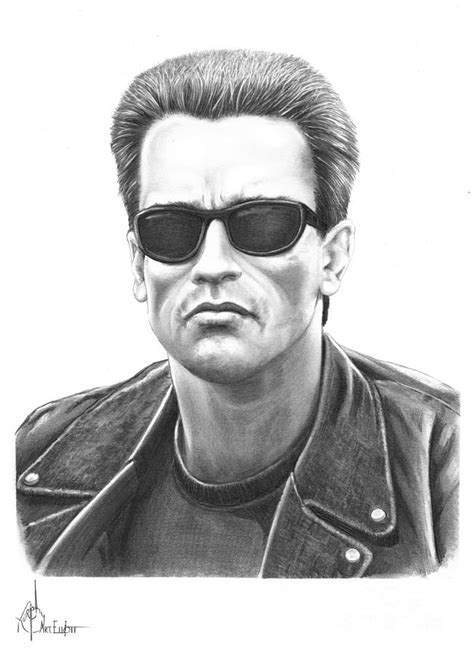 Arnold Schwarzenegger Terminator Drawing By Murphy Elliott