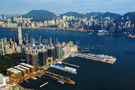 Aerial View Of Hong Kong Harbor Stock Photo Image Of Aerial Daytime