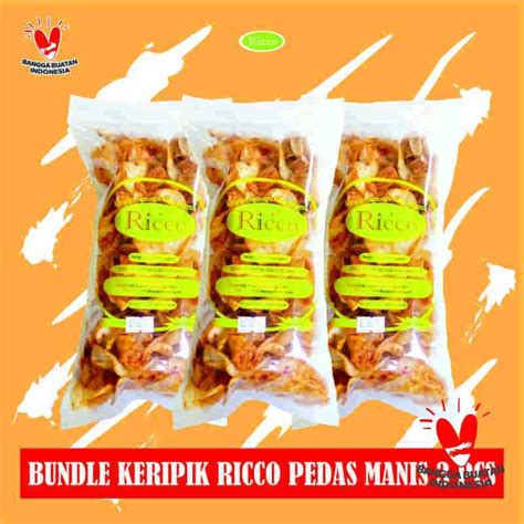 Jual Bundle Keripik Singkong Pedas Manis Ricco Isi 3 Pcs Kripik