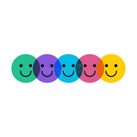 Smiling Faces Concept Happy Face Icon Rating Sign Stock Vector