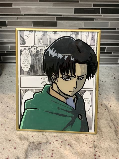 Levi Ackerman Glass Painting From Aot Etsy