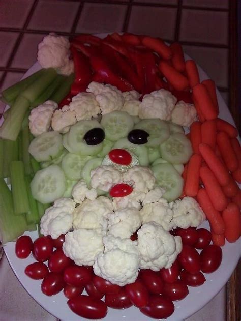 Biscuit dough, butter, fresh herbs and cherry. veggie santa | My Very First Pin: Veggie Santa | Food Ideas | Christmas veggie tray, Christmas ...