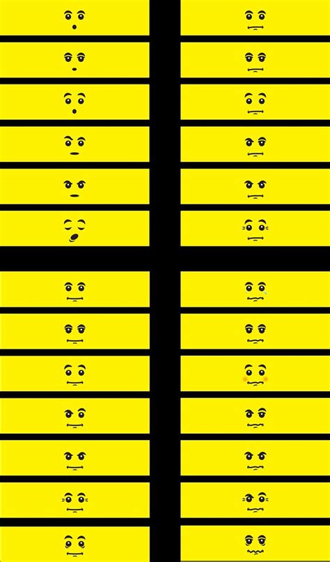 Minifigure Head Decals 130 Facial Expressions Minifig Customisation