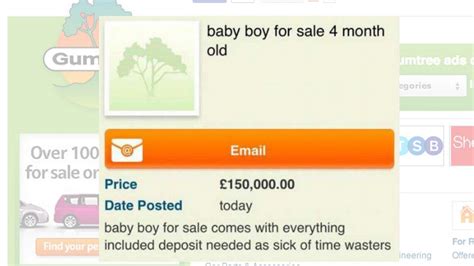 Mum Tries To Sell Baby On Internet For £150000 And Has Two Sons