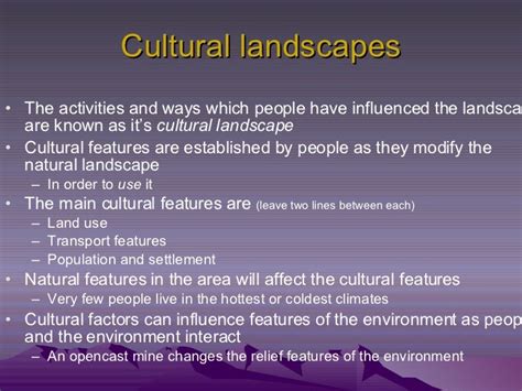 Natural And Cultural Landscape