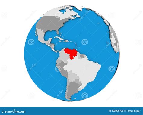 Venezuela On Globe Isolated Stock Illustration Illustration Of