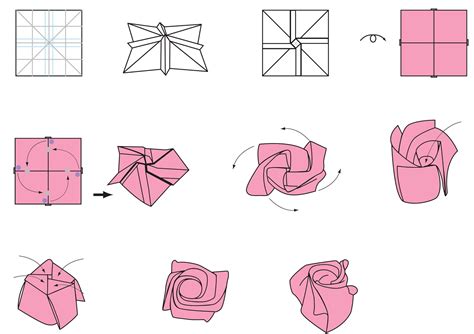 Origami Kawasaki Rose Instructions Step