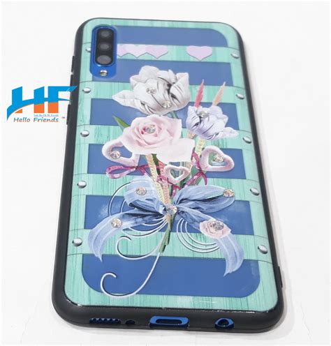 Cute Dimond Case For Samsung Galaxy A50 Transparent Flower Pattern