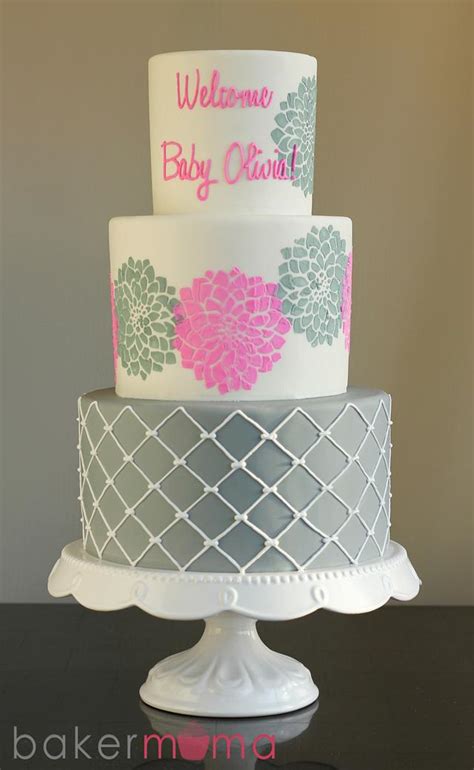 Dahlia Baby Shower Cake Decorated Cake By Bakermama Cakesdecor