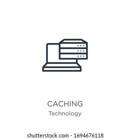 Caching Icon Thin Linear Caching Outline Stock Vector Royalty Free