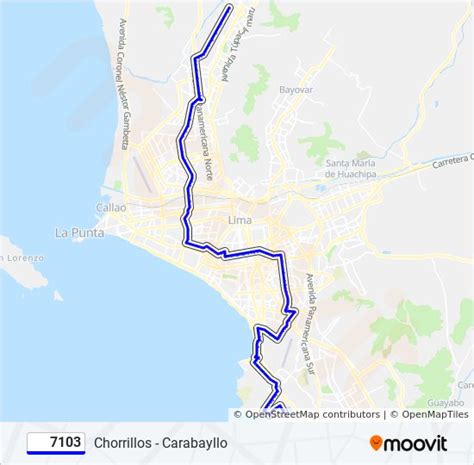 Ruta 7103 Horarios Paradas Y Mapas Chorrillos Carabayllo