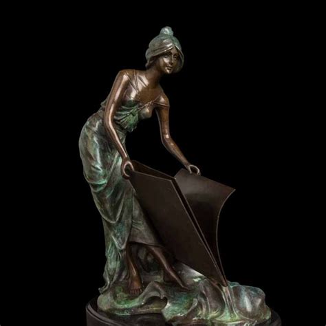 Bronze Statue Lady Sculptures Woman With Book Figurines Lost Wax Casting Books Girl Figurine In