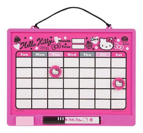 New Sanrio Hello Kitty School Board Planner Calendar Back To School