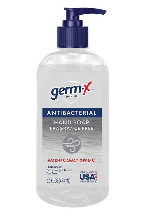 Germ X Fragrance Free Oz Antibacterial Liquid Hand Soap Germ X Hand Sanitizer