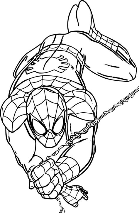 Spider Man Rope Coloring Page Wecoloringpage