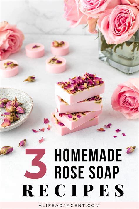 Photo Of Homemade Rose Soap Bars Stacked On Top Of Each Other With