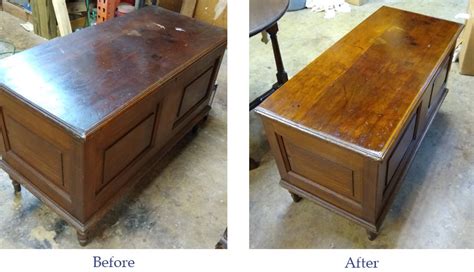 Before And After Furniture Refinishing Aarons Touch Up And Restoration