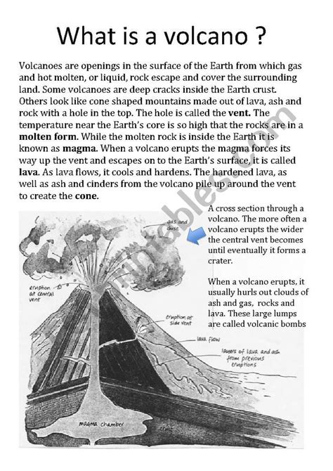 An Article About Volcanos Is Shown In The Text And It Appears To Have