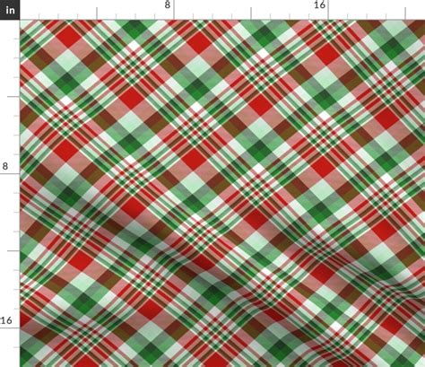 Red And Green Plaid Pattern Fabric Xmas Illustrationby Anya D Red And
