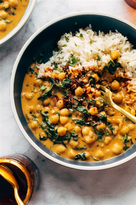 Steph S Chickpea Curry With Spinach And Rice Recipe Pinch Of Yum