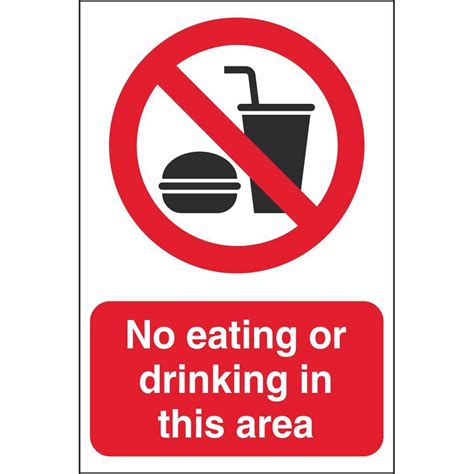 No Eating Or Drinking Signs Prohibitory Construction Safety Signs