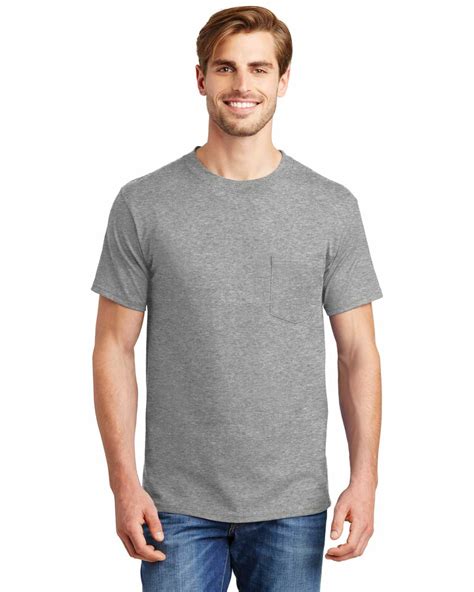 Hanes 5190 Beefy T 100 Cotton T Shirt With Pocket On Discount
