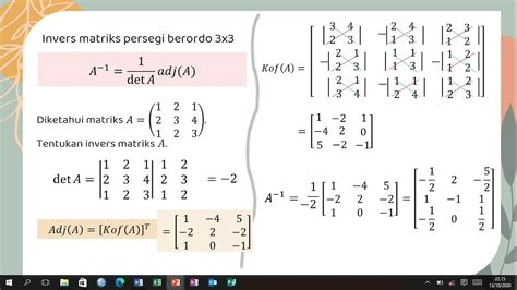 Invers Matriks Ordo X Determinan Dan Invers Matriks Konsep