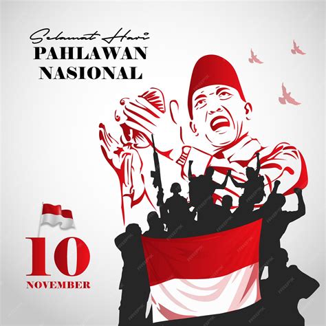 Premium Vector | Selamat hari pahlawan nasional happy indonesian