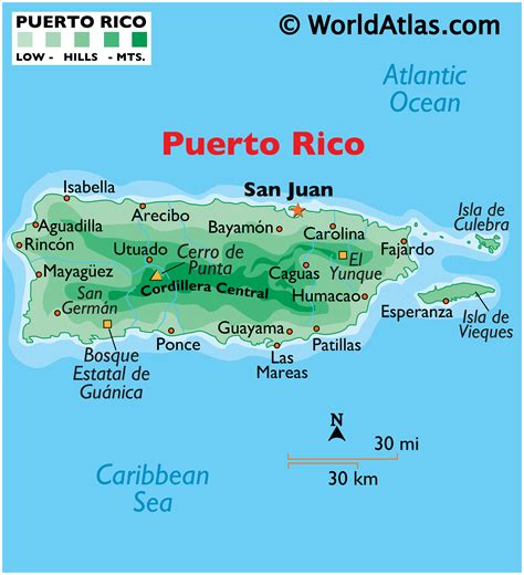 Printable Puerto Rico Map The Maps Features All Cities Main And Town