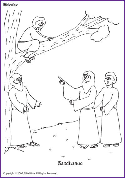 I tried to keep the pages simple. Coloring (Zacchaeus) - Kids Korner - BibleWise