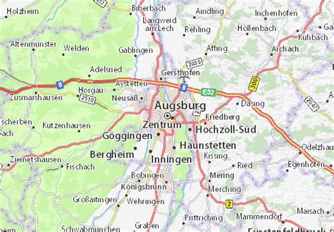 Augsburg Map Detailed Maps For The City Of Augsburg Viamichelin