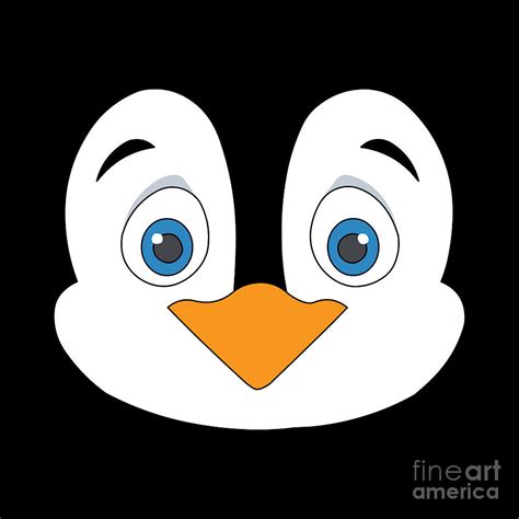 Cute Penguin Face Digital Art By Bigalbaloo Stock Fine Art America