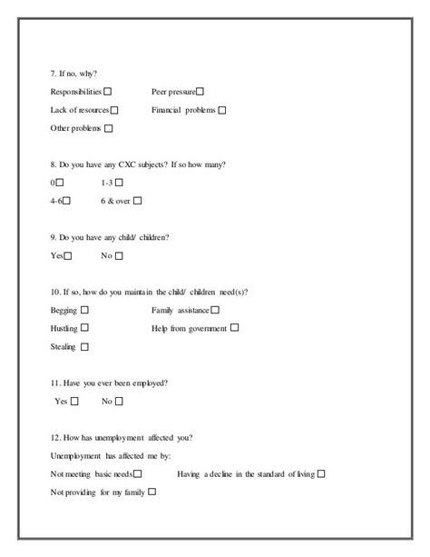 👍 Social Studies Sba Questionnaire On Unemployment Social Studies Sba